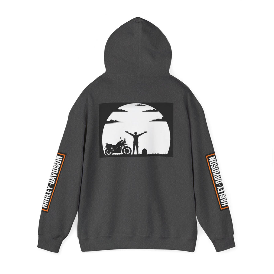 Harley-Davidson Sunset Ride Hoodie — Motorcycle Silhouette Graphic