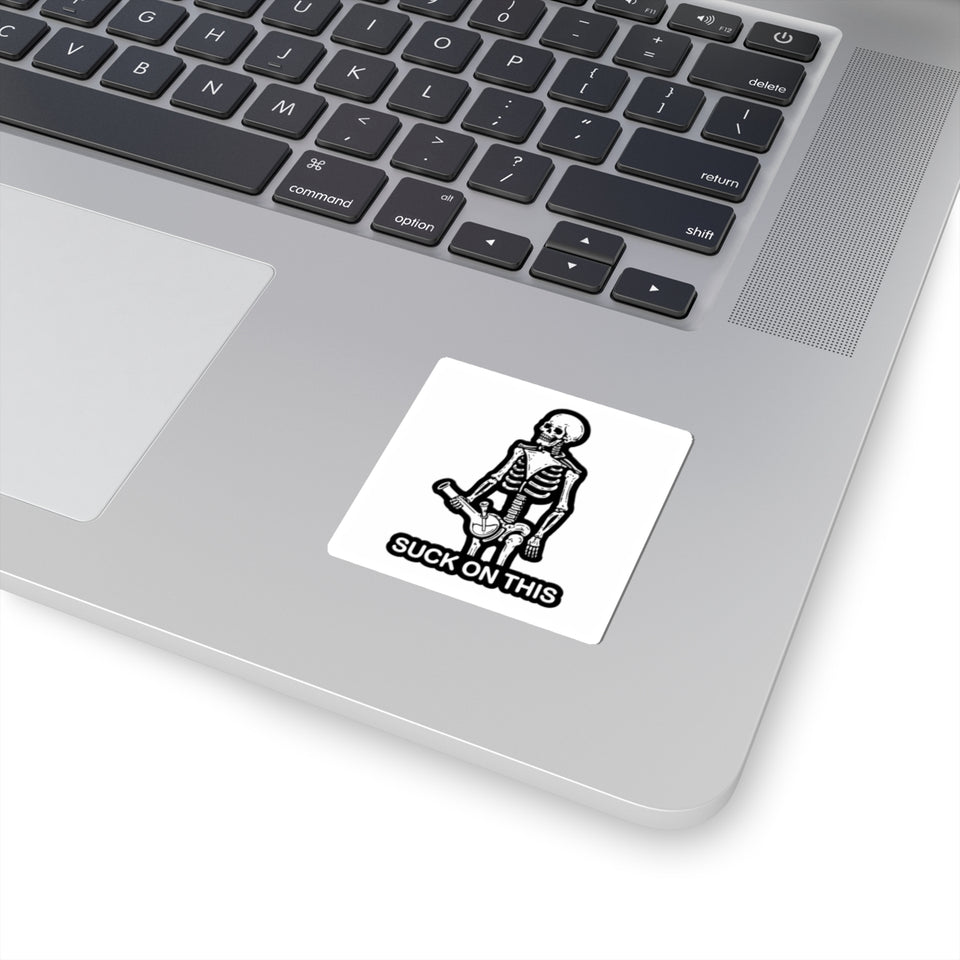 Sticker — Skeleton Graphic 'Suck On This' Kiss-Cut Decal