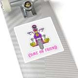 Come On Friend Motorcycle Skull Sticker — Biker Laptop Decal