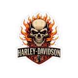 Flaming Skull Harley-Davidson Kiss-Cut Sticker