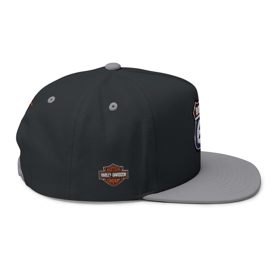 Route 66 Embroidered Flat Bill Cap