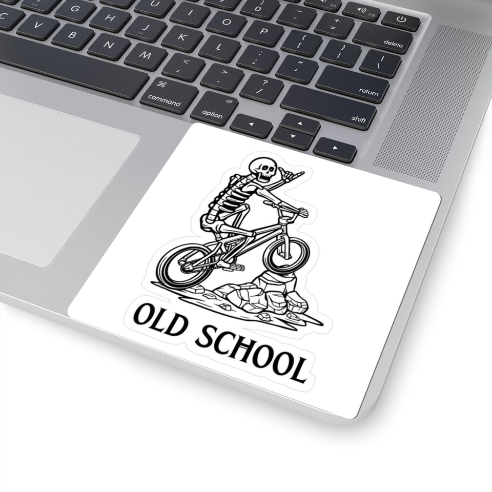 Old School Skeleton BMX Sticker — Kiss-Cut Bike Decal