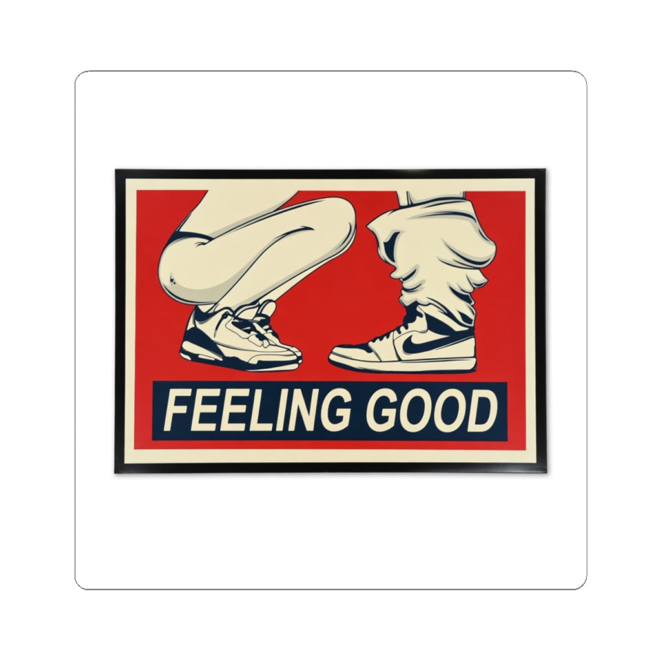Feeling Good Sticker — Retro Kicks Kiss-Cut Laptop Decal
