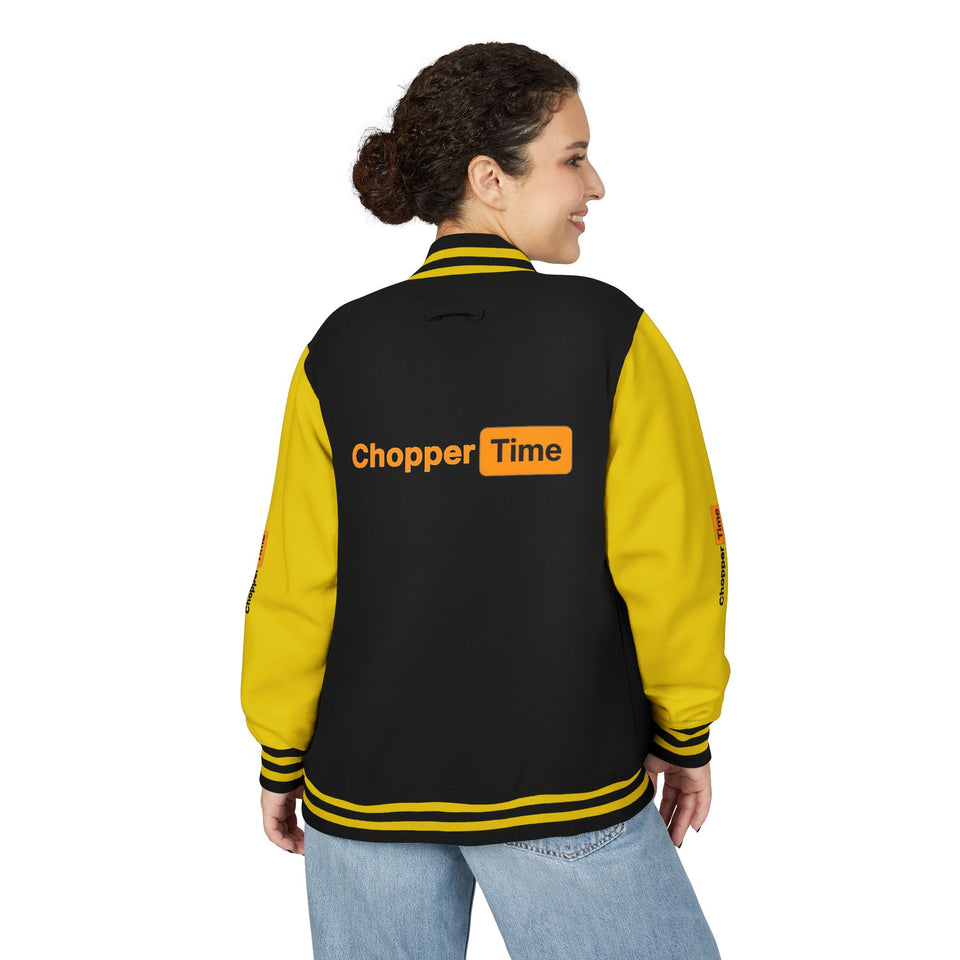 Letterman Jacket — 'Chopper Time' Vintage Motorcycle Club Bomber