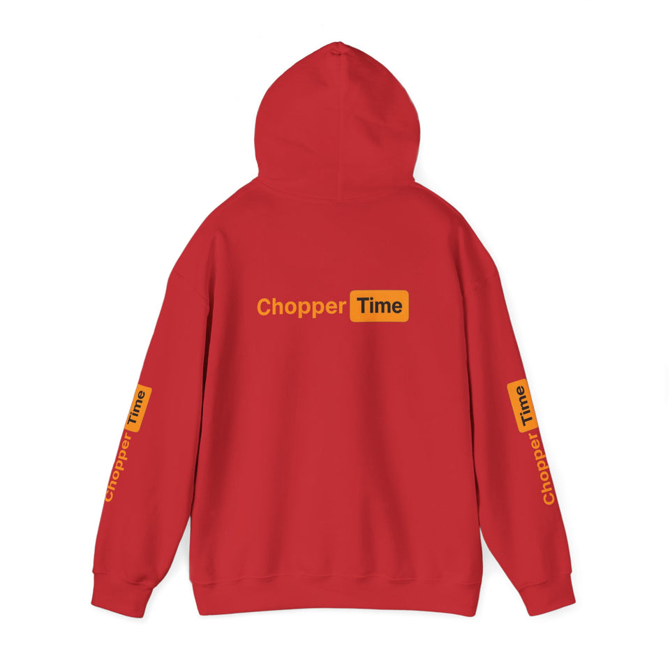 Chopper Time Hoodie — Minimal Logo Pullover for Motorcycle & Aviation Fans