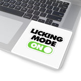 Licking Mode On Sticker — Funny Kiss-Cut Decal for Laptops, Water Bottles & Gear
