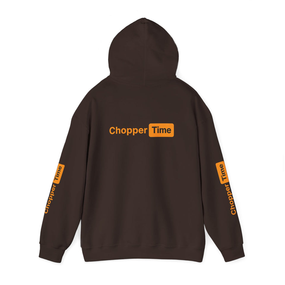 Chopper Time Hoodie — Minimal Logo Pullover for Motorcycle & Aviation Fans
