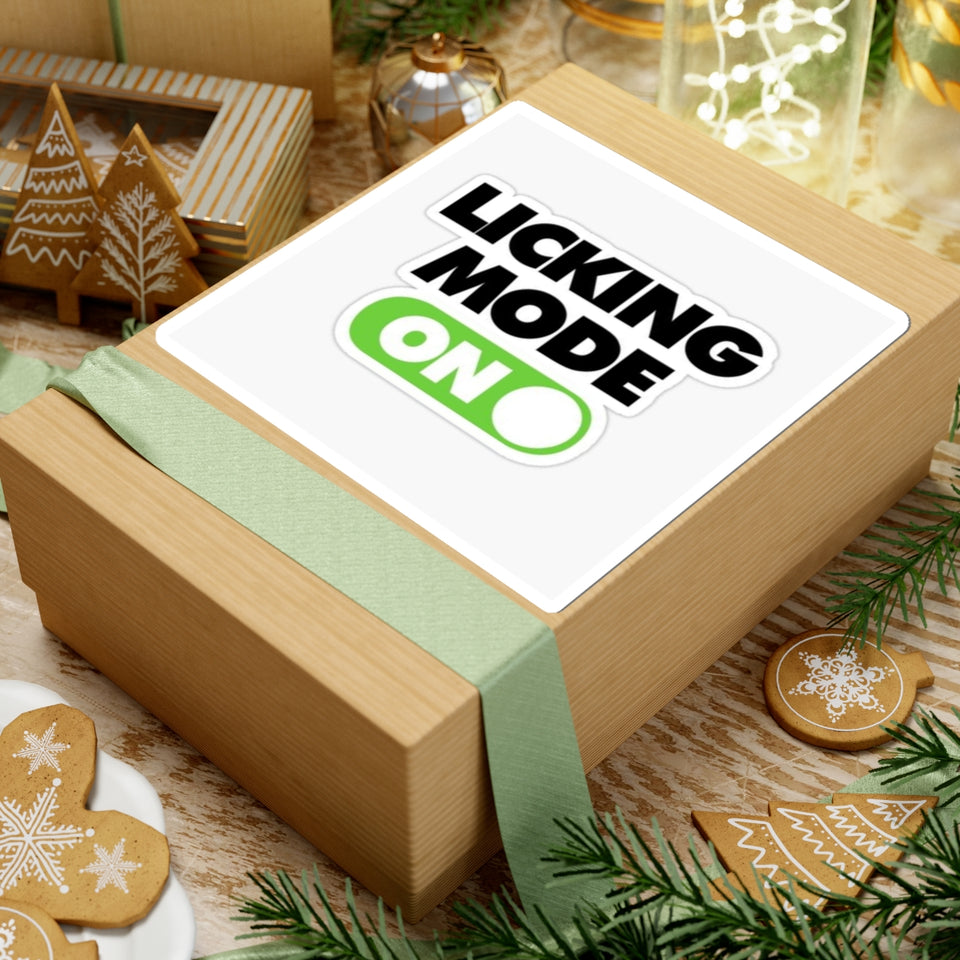 Licking Mode On Sticker — Funny Kiss-Cut Decal for Laptops, Water Bottles & Gear