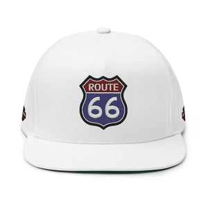 Route 66 Embroidered Flat Bill Cap