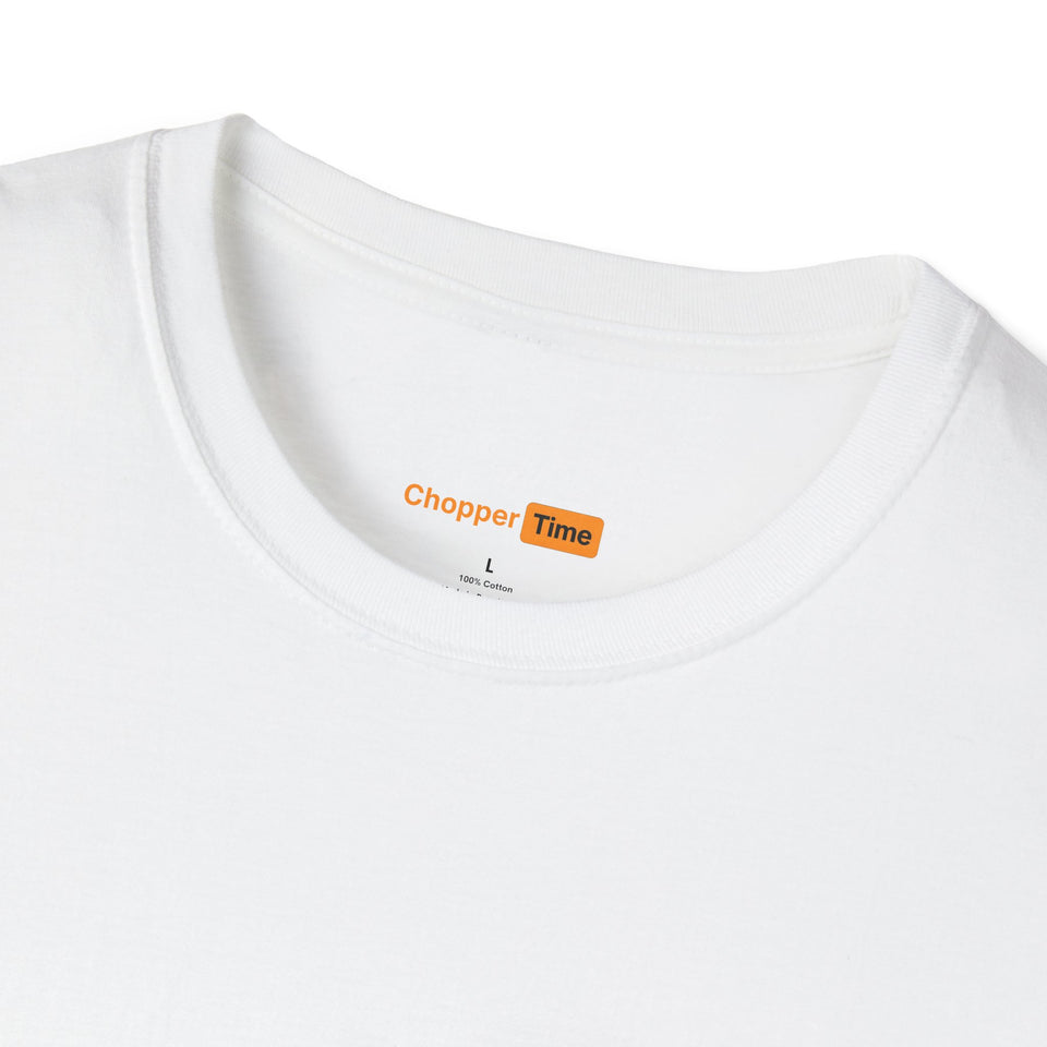 Chopper Time T-Shirt — Minimal Orange Logo Tee