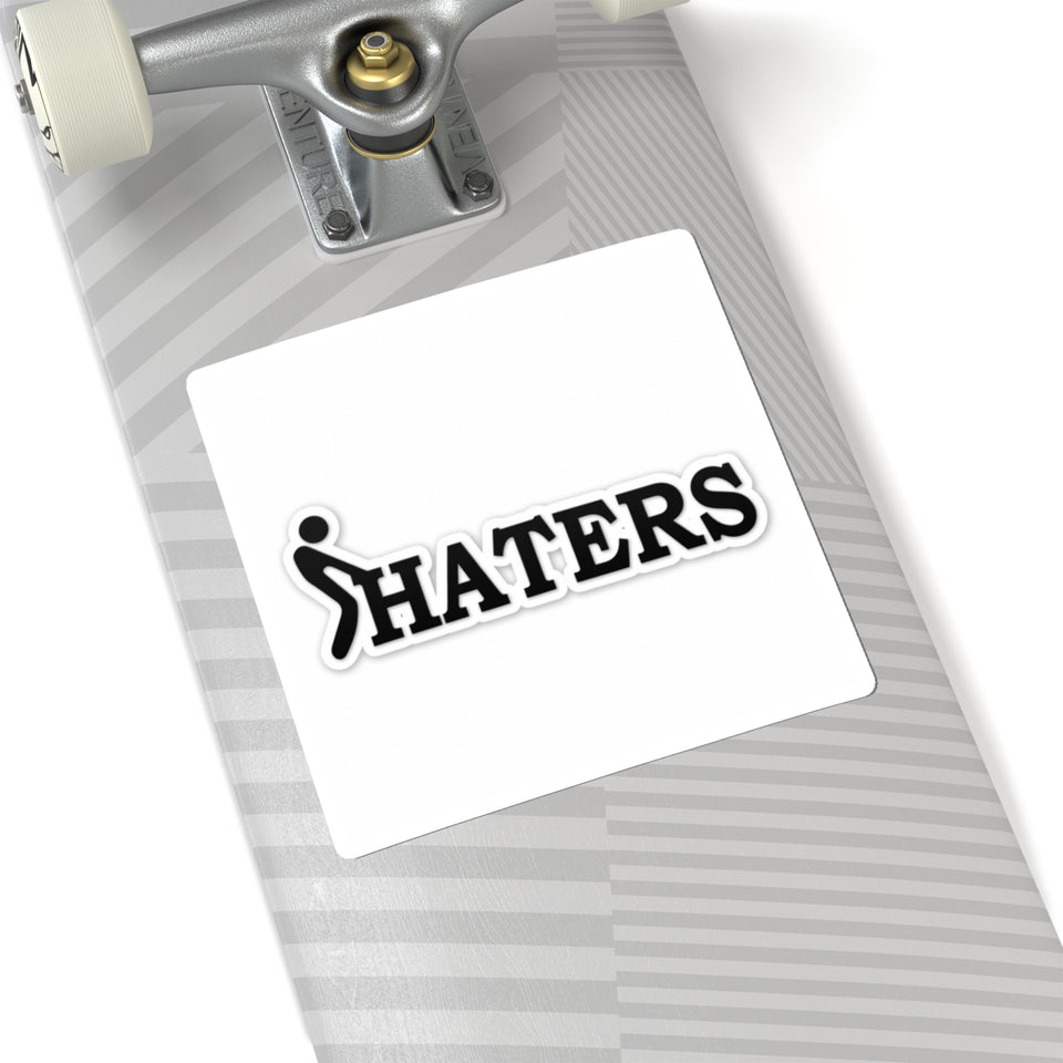 Haters Logo Kiss-Cut Sticker — Funny Anti-Hater Decal for Laptops & Water Bottles