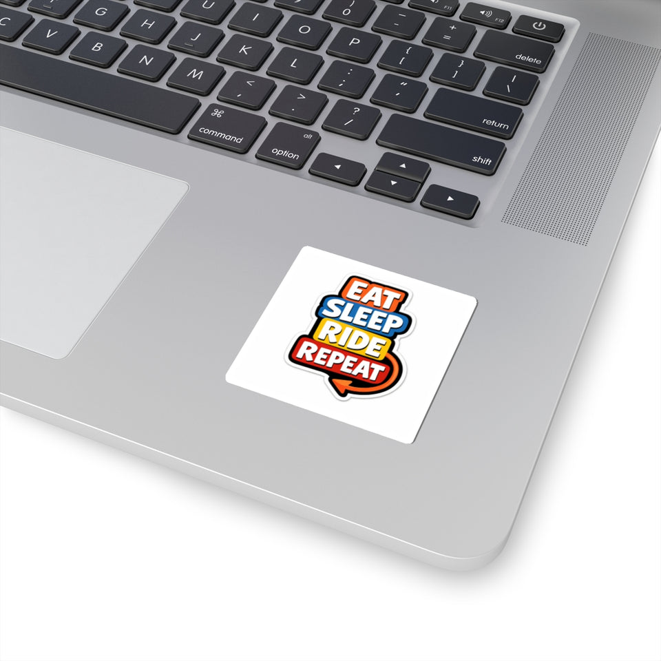 Eat Sleep Ride Repeat Sticker — Motorcycle & Cycling Kiss-Cut Decal