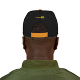 Snapback Hat — 'Time' Yellow Embroidered Streetwear Cap