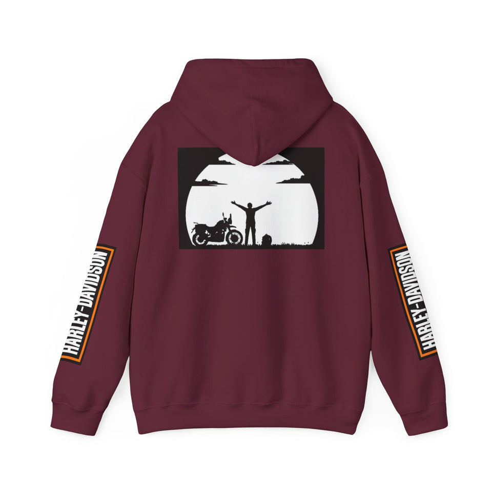 Harley-Davidson Sunset Ride Hoodie — Motorcycle Silhouette Graphic