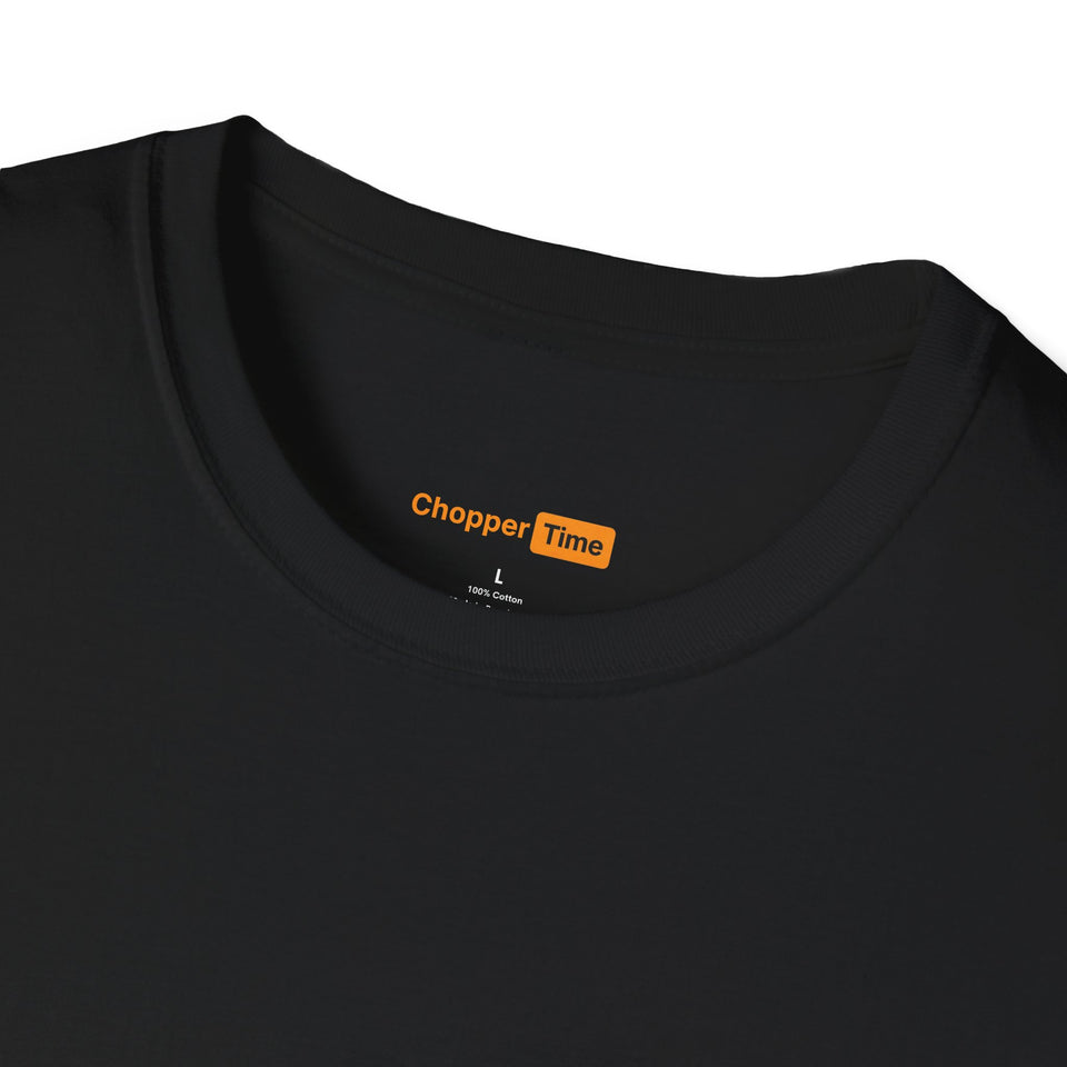 Chopper Time T-Shirt — Minimal Orange Logo Tee