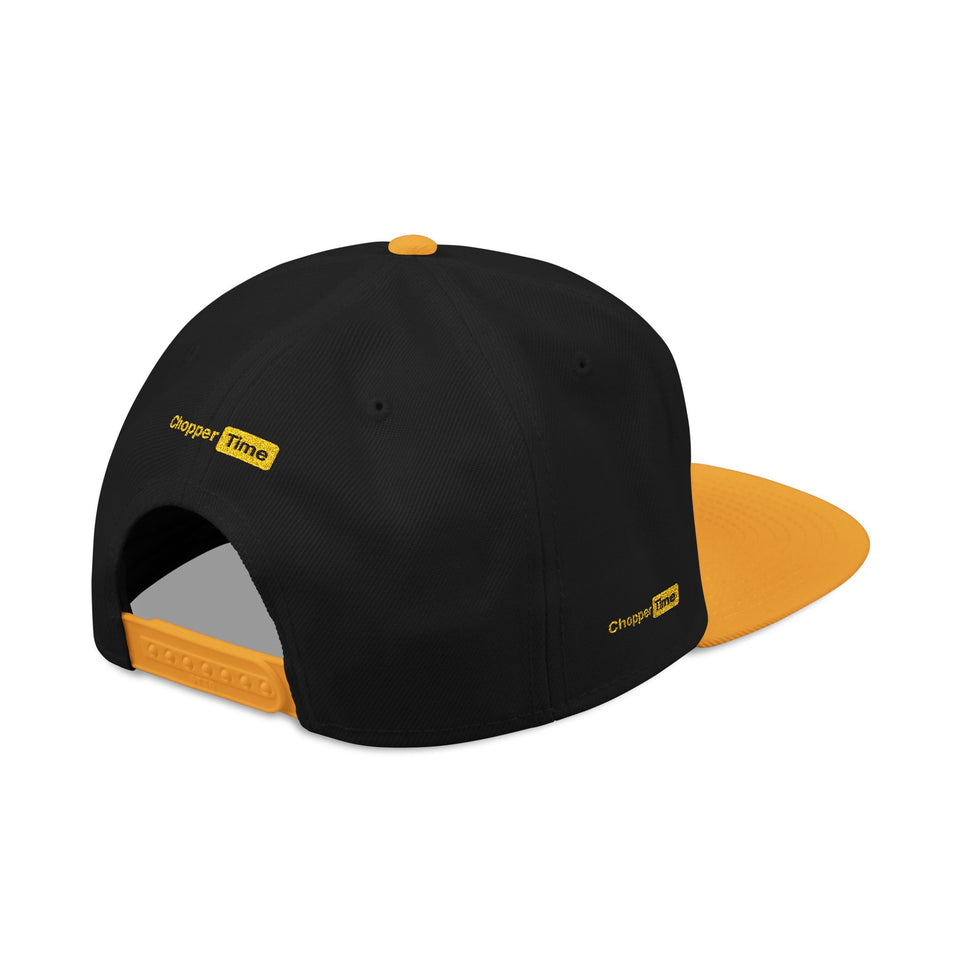 Snapback Hat — 'Time' Yellow Embroidered Streetwear Cap