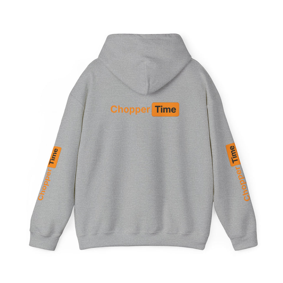 Chopper Time Hoodie — Minimal Logo Pullover for Motorcycle & Aviation Fans