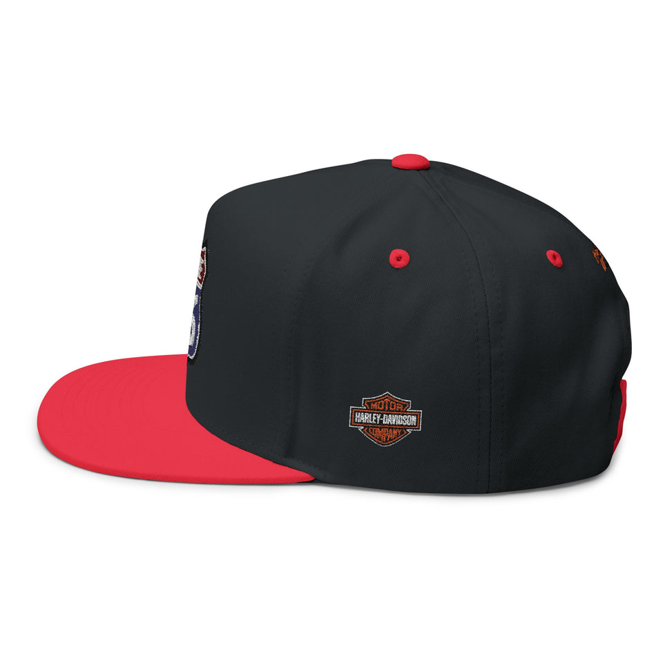 Route 66 Embroidered Flat Bill Cap