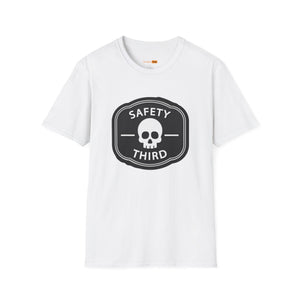 Safety Third Skull T-Shirt — Funny Retro Warning Graphic Tee