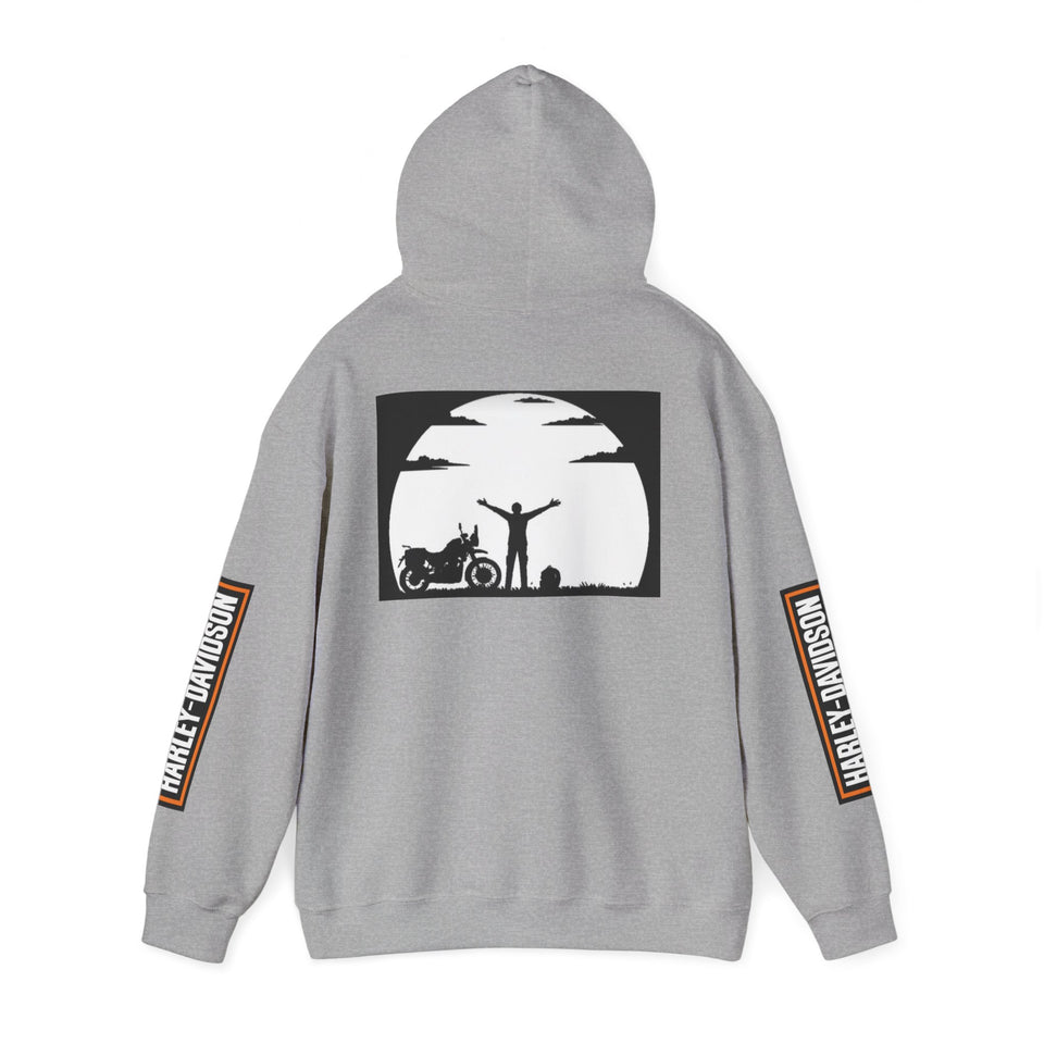 Harley-Davidson Sunset Ride Hoodie — Motorcycle Silhouette Graphic