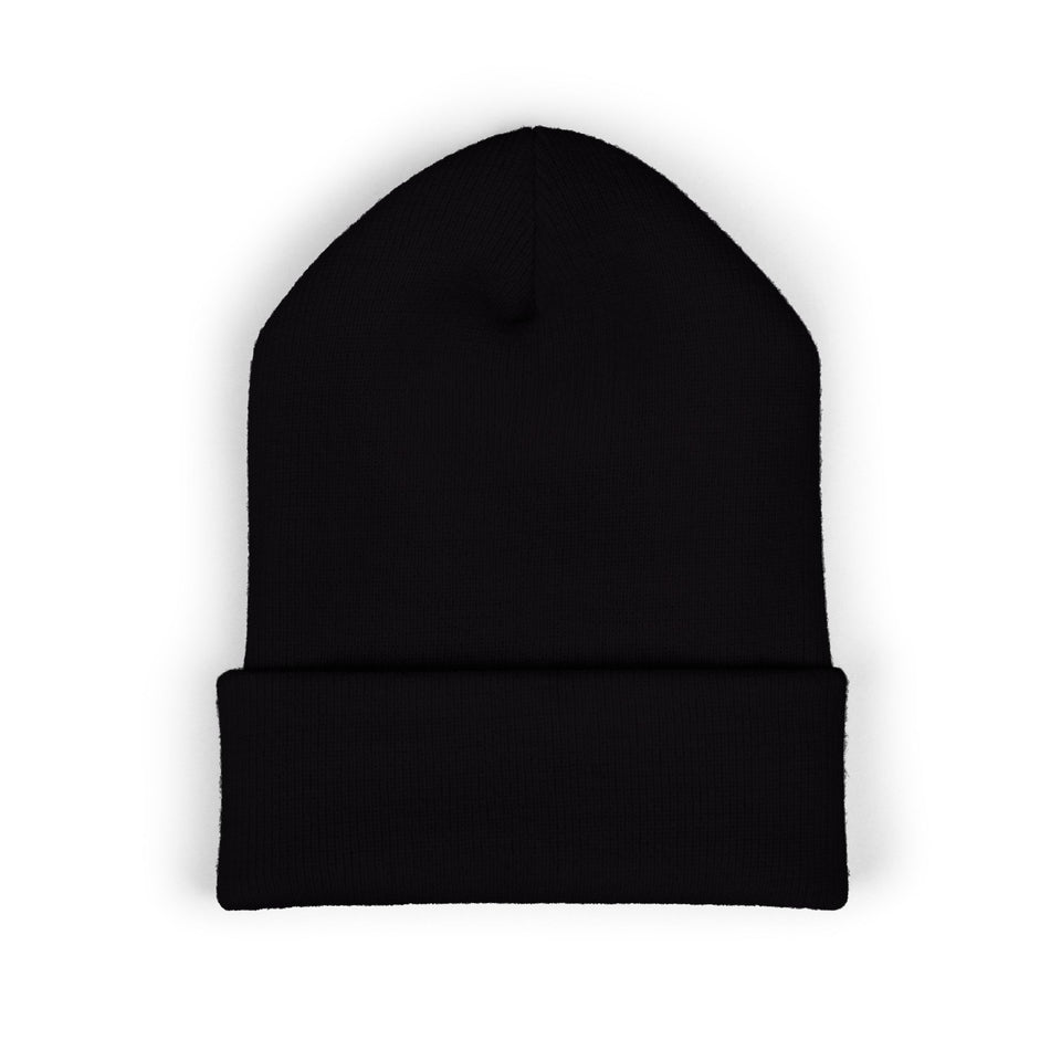 Embroidered 'Chopper Time' Cuffed Beanie — Knit Winter Hat