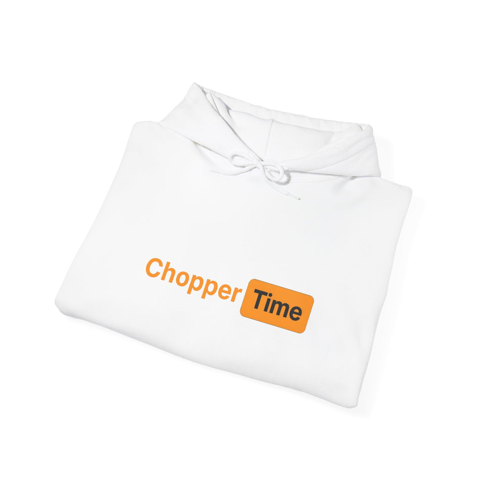 Chopper Time Hoodie — Minimal Logo Pullover for Motorcycle & Aviation Fans
