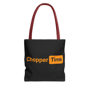 Chopper Time Tote Bag — Bold Orange Logo Canvas Tote