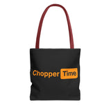Chopper Time Tote Bag — Bold Orange Logo Canvas Tote