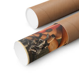 Vintage Pin-Up Motorcycle Poster – “Flandria” Matte Vertical Print