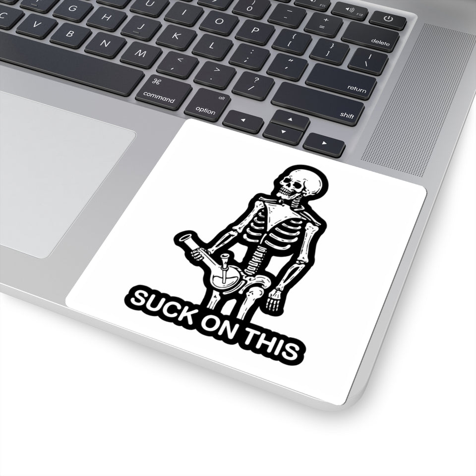 Sticker — Skeleton Graphic 'Suck On This' Kiss-Cut Decal