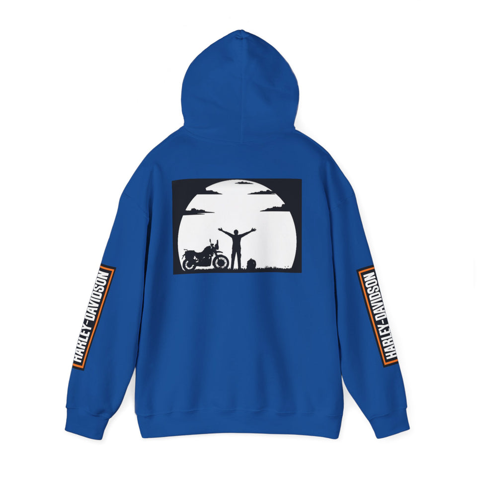Harley-Davidson Sunset Ride Hoodie — Motorcycle Silhouette Graphic