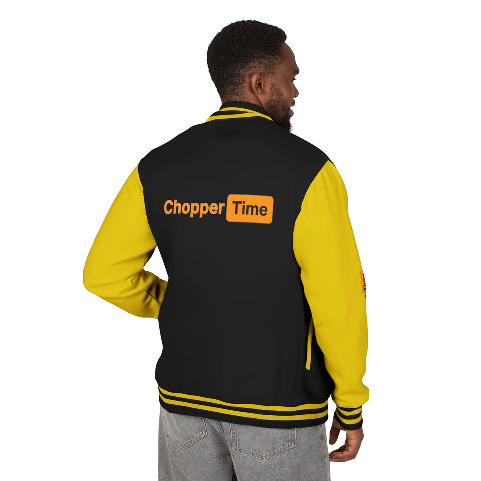 Letterman Jacket — 'Chopper Time' Vintage Motorcycle Club Bomber