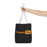 Chopper Time Tote Bag — Bold Orange Logo Canvas Tote