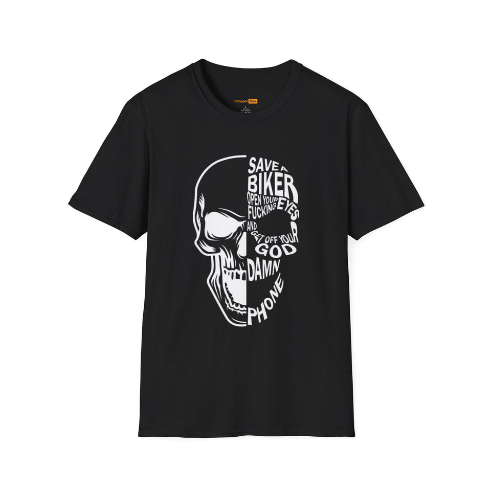 Skull 'Save a Biker' Graphic T-Shirt