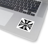 West Coast Choppers Cross Kiss-Cut Sticker — Motorcycle Biker Decal