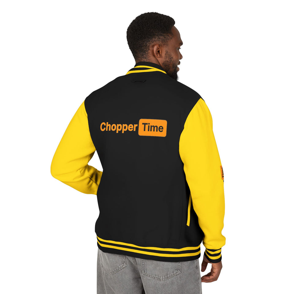 Letterman Jacket — 'Chopper Time' Vintage Motorcycle Club Bomber