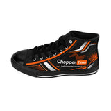 Chopper Time Men's High-Top Sneakers — Black & Orange Motorcycle-Inspired Shoes