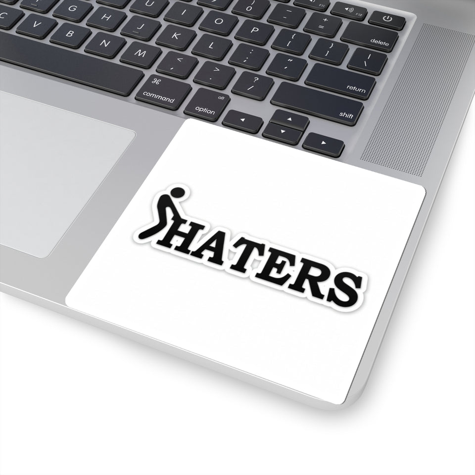 Haters Logo Kiss-Cut Sticker — Funny Anti-Hater Decal for Laptops & Water Bottles