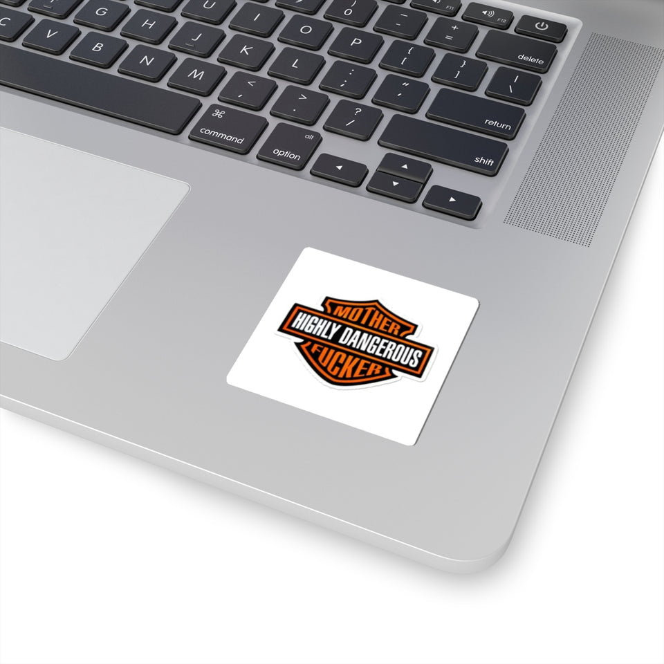 Kiss-Cut Sticker — "Mother Highly Dangerous F***er" Bold Orange Emblem