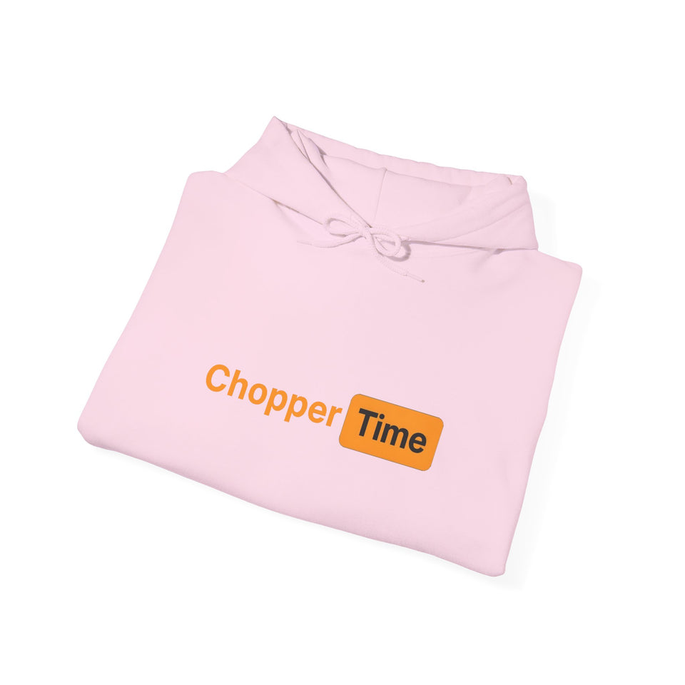 Chopper Time Hoodie — Minimal Logo Pullover for Motorcycle & Aviation Fans