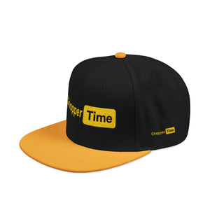 Snapback Hat — 'Time' Yellow Embroidered Streetwear Cap