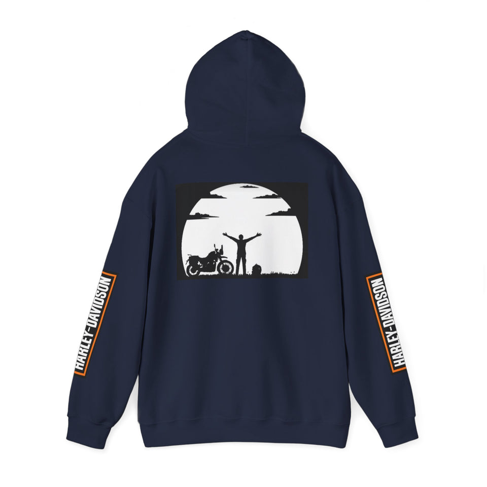Harley-Davidson Sunset Ride Hoodie — Motorcycle Silhouette Graphic