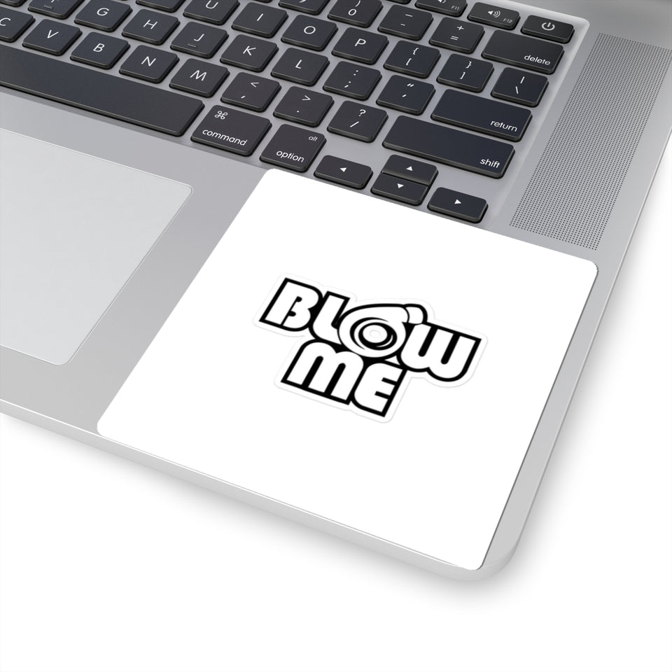 Blow Me Vinyl Sticker — Retro Bubble Letter Graphic Sticker for Laptops & Guitars
