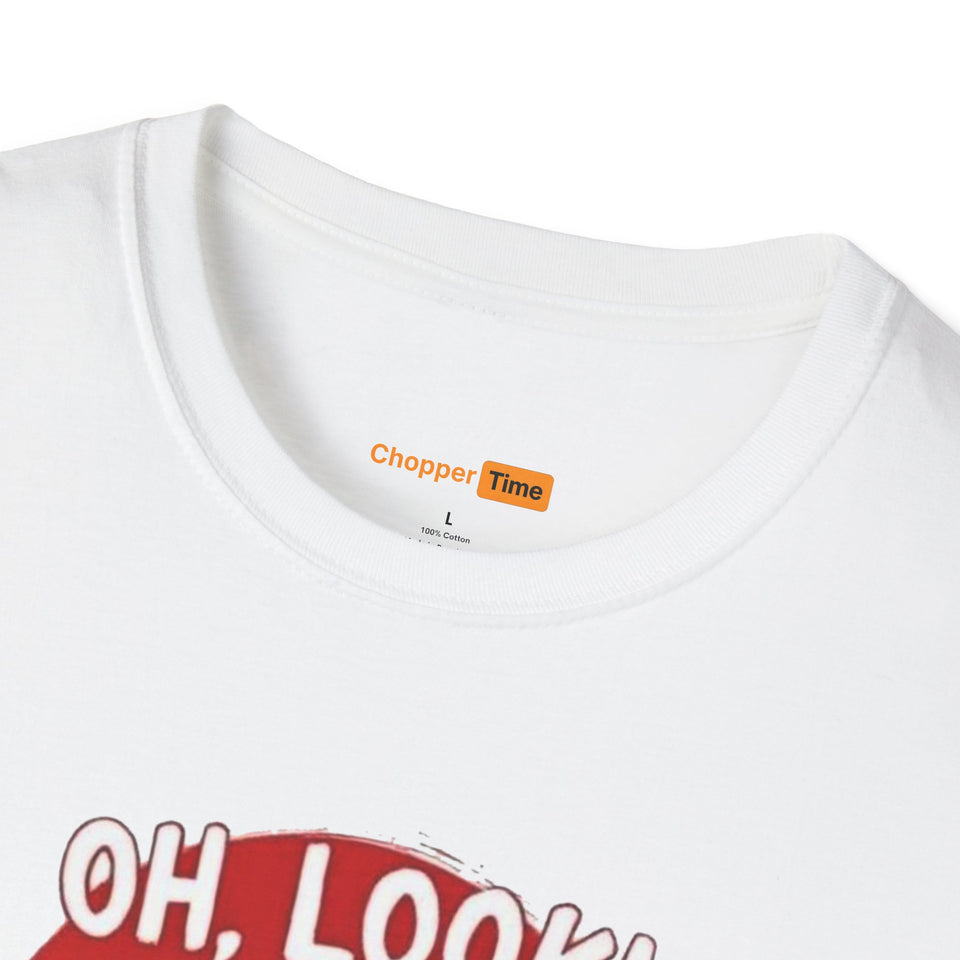 Skeleton Binoculars T‑Shirt — "Oh, Look! Nobody Gives a Sh!t" Graphic Tee