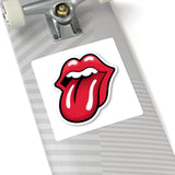 Rock Band Tongue Sticker — Red Kiss-Cut Decal for Laptops & Gear