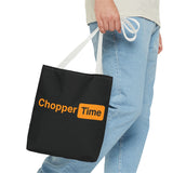 Chopper Time Tote Bag — Bold Orange Logo Canvas Tote