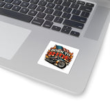 Born to Ride Motorcycle Sticker — American Flag Flame Bike Kiss-Cut