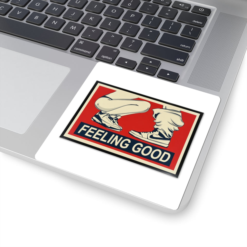 Feeling Good Sticker — Retro Kicks Kiss-Cut Laptop Decal