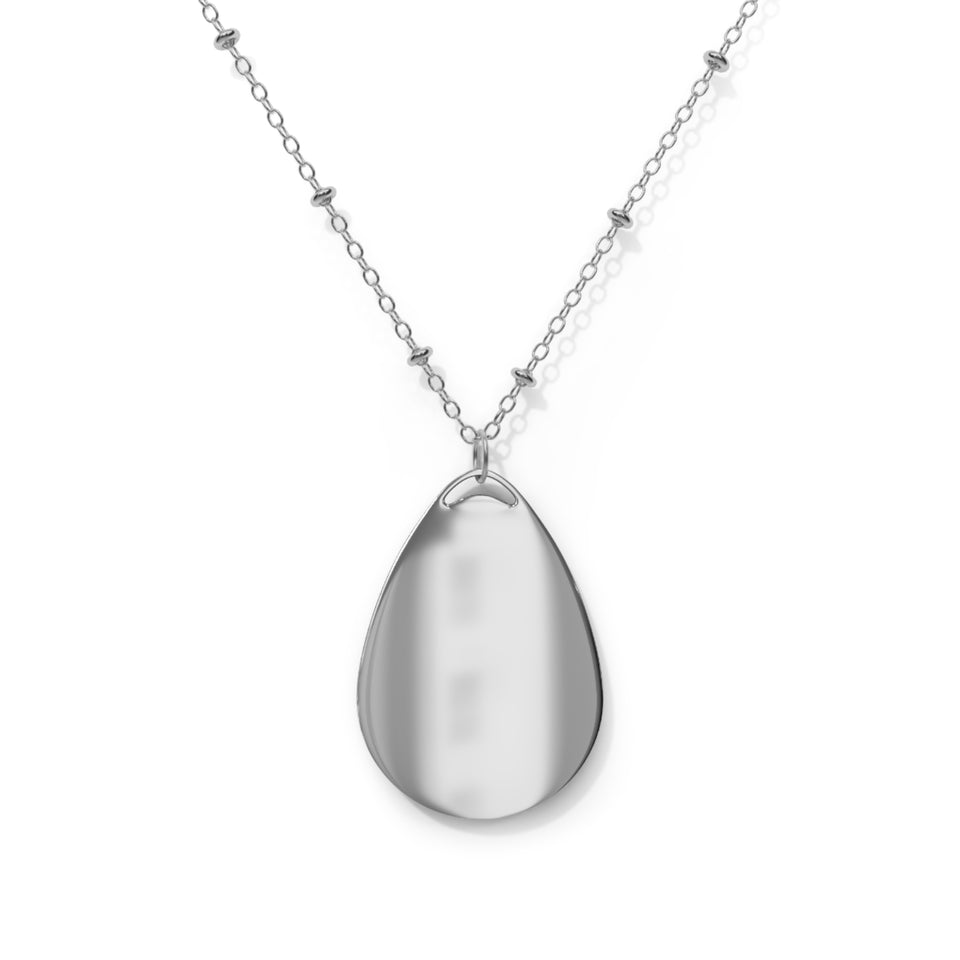 Oval Necklace — 'Safety Third' Skull Teardrop Pendant Necklace