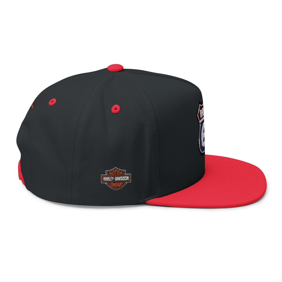 Route 66 Embroidered Flat Bill Cap